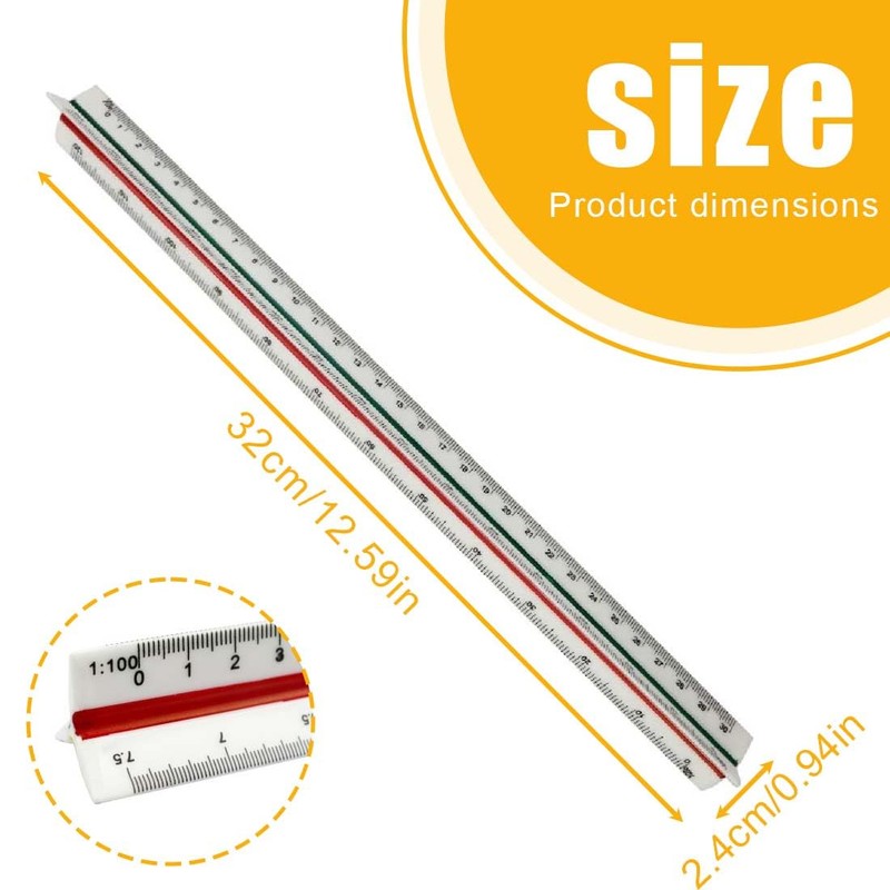 EIH1 Triangular Scale Ruler Metric for Architects and Engineers: 1:100