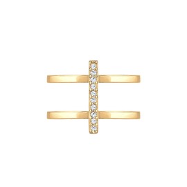 Elli 0602940618 Women's Stacking Ring Crystal, Sterling Silver, Crystal