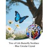 TOUPOP Butterfly Necklace 925 Sterling Silver Crystal Pendant Tree of