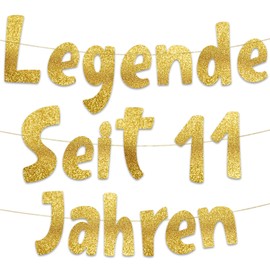 Lustige Banner, Glitzerbanner Legende Seit 11 Jahren, Partyzubehör zum 11. Geburtstag