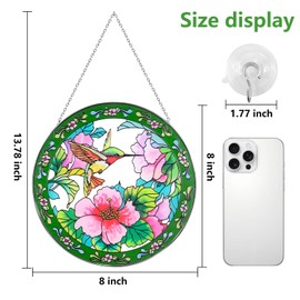 Suncatchers for Windows,Garden Hanging Ornaments 8" Stained Glass Window Hanging Sun catchers Gift for Christmas,Easter,Mother's Day,Indoor,Outdoor Window,Garden,Home Decor