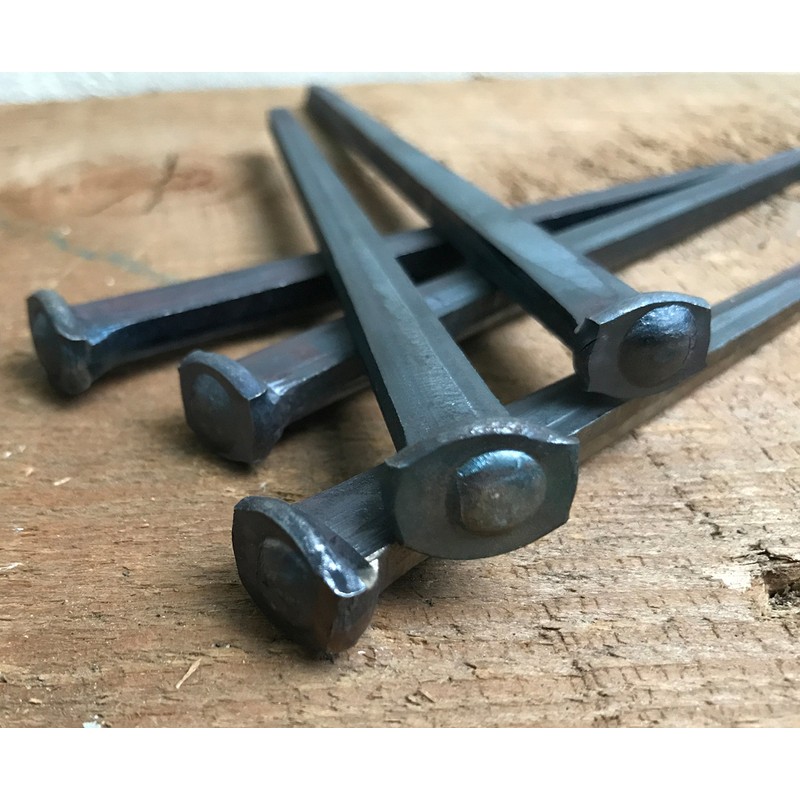 6"- Steel Square Common Rose Head STANDARD-60d - Large Spike