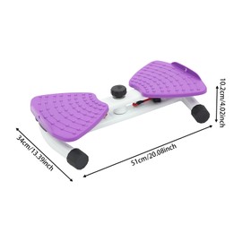 Waist Twister, Non-Slip Dual Pedal Ab Machine with Resistance Bands, Home Fitness Core Trainer for Slim Waist & Abs Workout, 260 lbs Capacity (Purple)