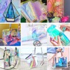 Leliafleury 20cm*95cm Holographic Clear PVC Vinyl Transparent Iridescent Vinyl Laser