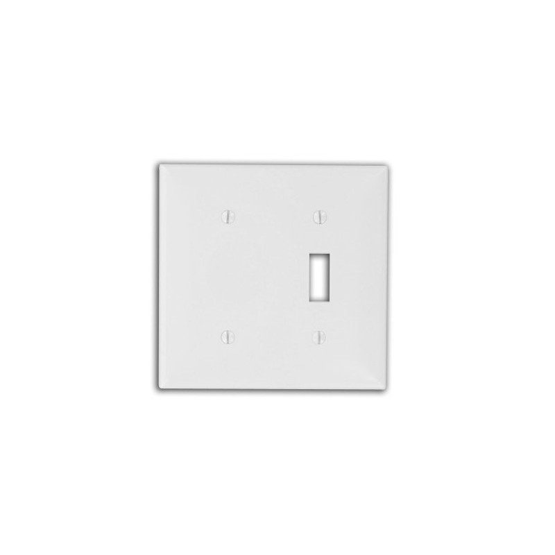 Leviton WH WP 2G 1TGL/1 BLANK STRAP MNT, 80706-W, White
