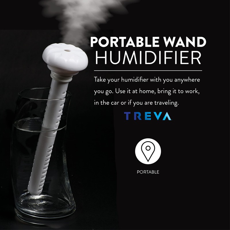 Treva Mini Portable Humidifier, Cool Mist Ultrasonic USB Moisture Wand