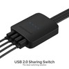 SABRENT Interruptor de uso compartido USB 2.0 hasta 4 computadoras