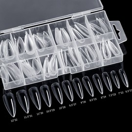 Transparent 3 types of nail tips artificial nail pieces - basic type (a) / 투명 3종 네일팁 인조 손톱 피스 - 기본형(a)