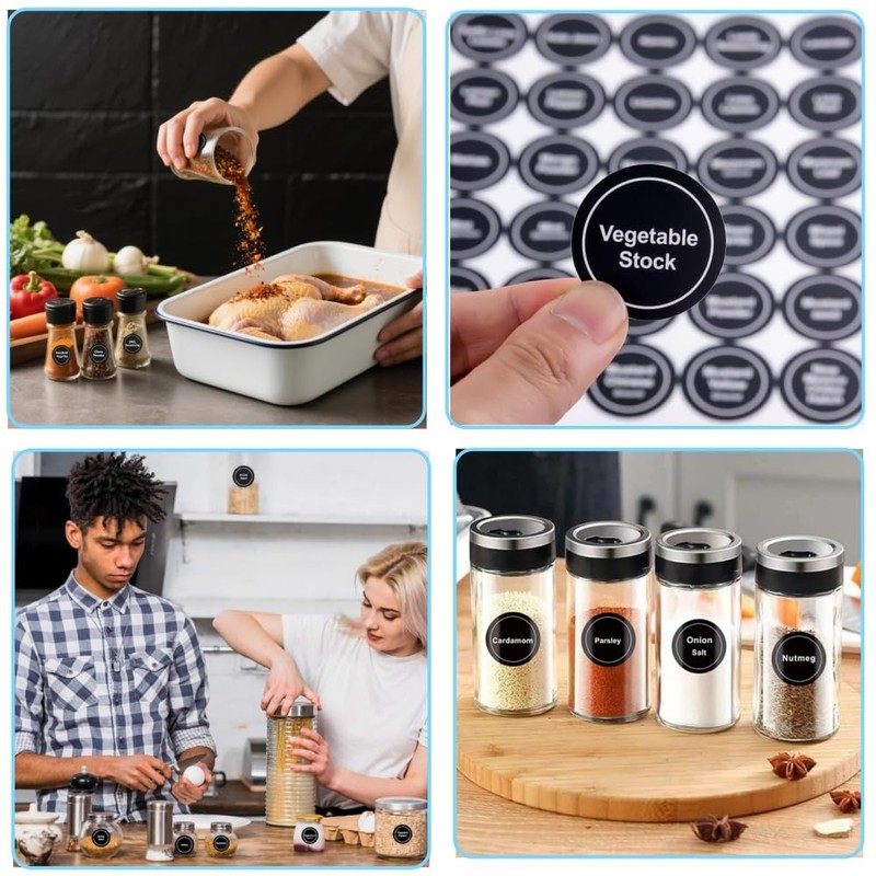 Spice Jar Labels, 432Pcs Kitchen Jar Stickers, Seasoning Labels for