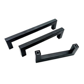 BOZONLI Black Stainless Steel Cupboard Handle, Kitchen Door Handles Cabinet Drawer Knobs and Pulls, 96mm, 2 Pack