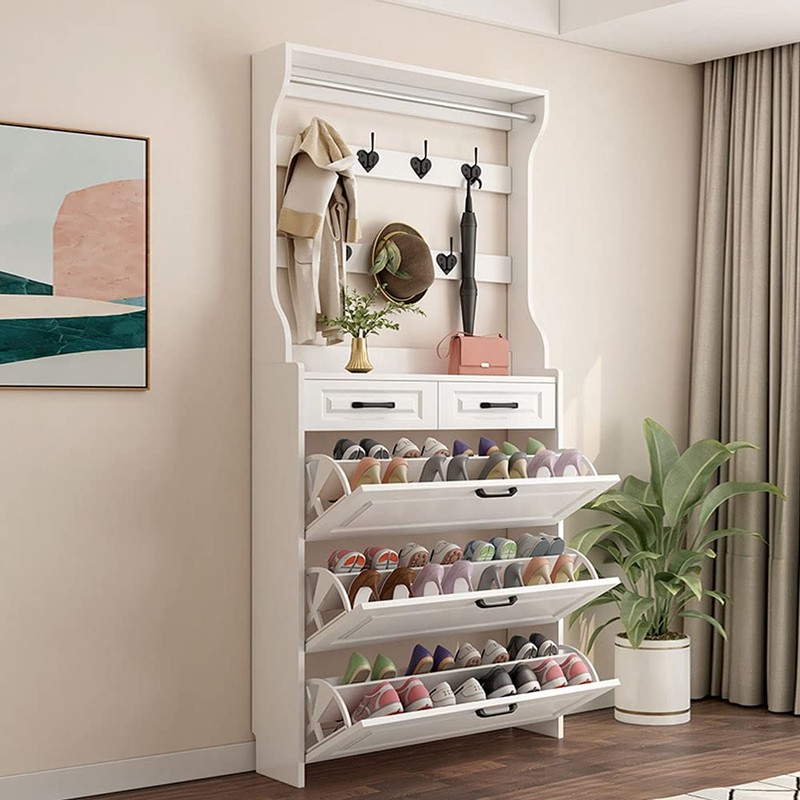 AIXITONG 1 Pair Shoe Cabinet Shelf Home Plastic Hollowed Two
