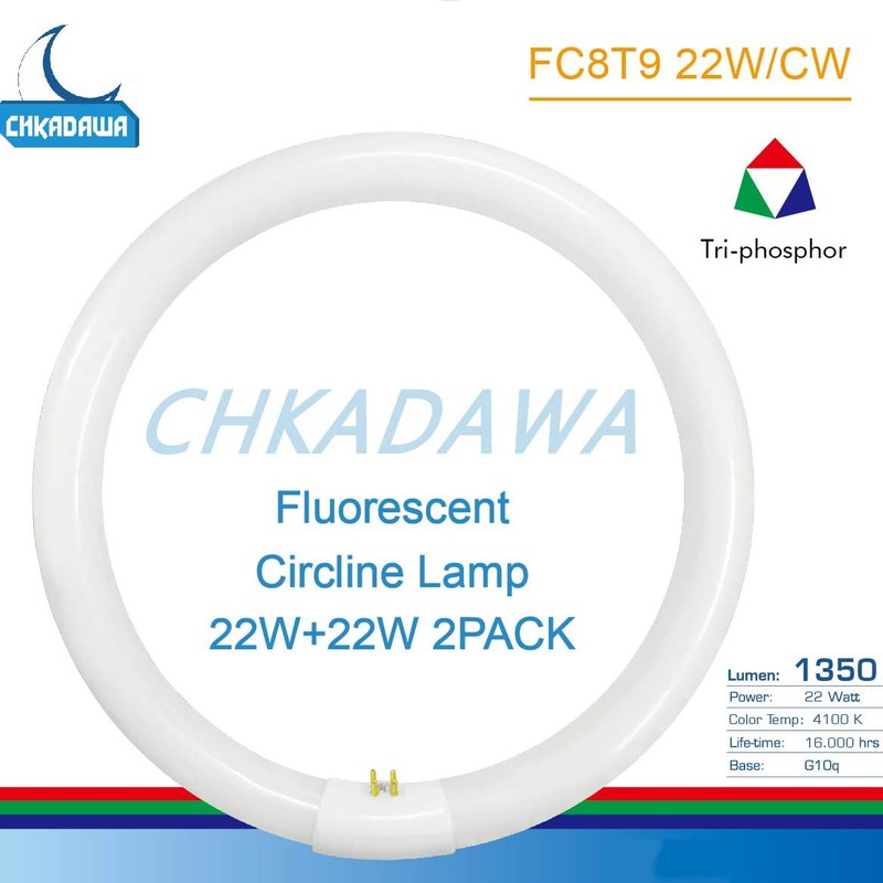 CHKADAWA FC8T9/CW Circular Fluorescent Light Bulb, 8 Inch Round T9