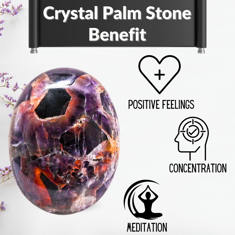 Dreamy Amethyst Palm Stone - Healing Crystal