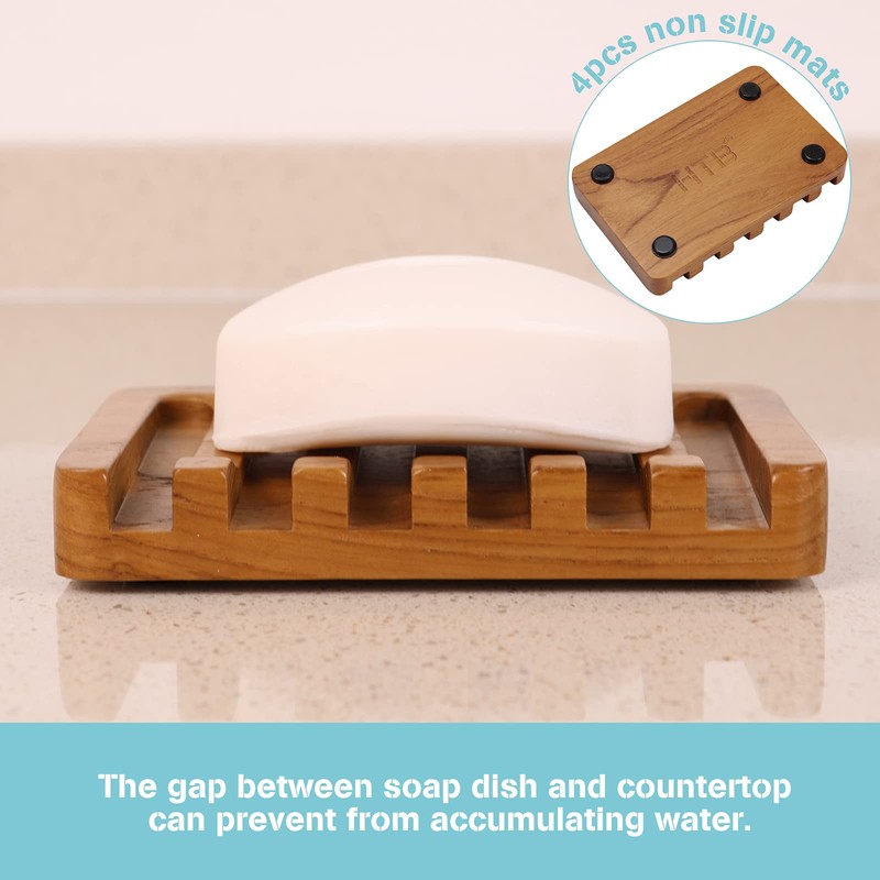 Soap Dish with Slanted Waterfall Design by HTB, Bar Soap