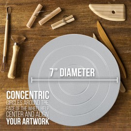 US Art Supply® 7” Diameter Sculpting Wheel- Heavy Duty All Metal Construction & Turntable with Ball Bearings