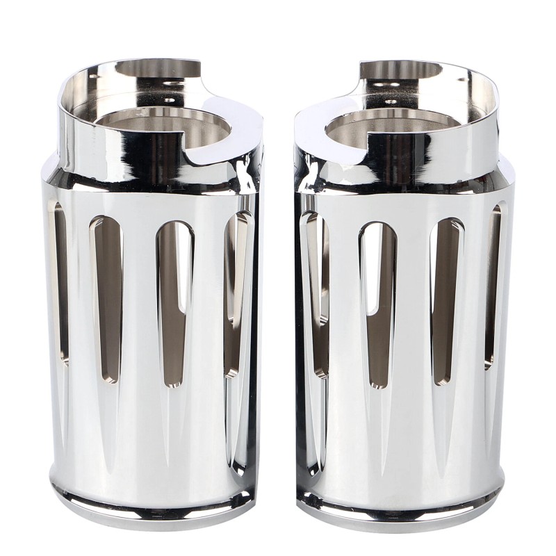 Unbranded Chrome Fork Boot Slider Cover Cow Bell For Harley