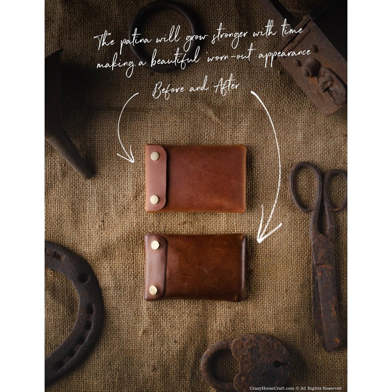 Crazy Horse Craft, Minimalist Wallet and Key Ring in Package,