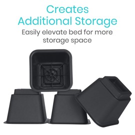 Vive Bed Risers Heavy Duty - Bed Lifts Risers - Dorm Bed Risers for Bed Frame - Leg Extension Elevator - Stackable Platform Blocks for Couch, Chair, Bunk Bedpost (4-Pack (5 Inches))