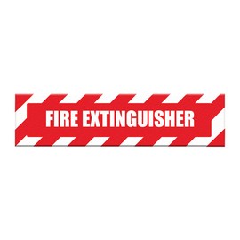 Fire Extinguisher Floor Decals Red Anti-Slip Long Shape D Business Industrial Signs Stickers 36Inches Longer Side