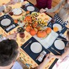 3 PCS Thanksgiving Fall Tablecloth Vintage Autumn Pumpkin Maple Leaves