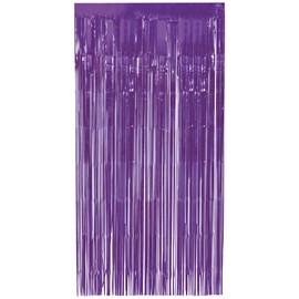Unique 16858 Foil Fringe Door Curtain x 2 m-Deep Purple Colour-1 Count (Pack of 1)