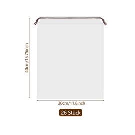 Pack of 26 Shoe Bags with Drawstring (30 x 40 cm) Transparent Drawstring Bag PE Shoe Bag Waterproof Drawstring Bag Multifunctional Storage Bag Set Shoe Bag for Daily Use and Travel