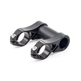 Folding Bike Stem Adjustable Double Stem 1" Handlebar Riser Adapter 25.4mm Handlebar Stem (Black, S95-25.4x45mm)