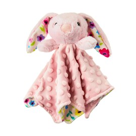 Easter Plush Bunny Lovey for Baby – Bunny Security Blanket, Lovey for Girls, Soft Baby Tag Blanket with Sensory Dots, 11"x11". (Pack of 1)