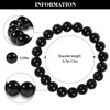10mm Obsidian Armband Echtes Naturstein Armband für Damen Herren, Verstellbare
