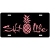 BRAND NEW SALT LIFE BLACK LICENSE PLATE PINEAPPLE THEME PVC SAT932 FREE SHIP