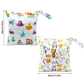 NTGRTY Nappy Bag, Pack of 2, Nappy Bags, Wet Dry Bags, Wet Dirty Laundry Bag, Waterproof Dry Wet Bag, Nappy Bag for Babies, Swimming, Camping, Travel, Gym, Workout, Beach, Universe, Additional pocket