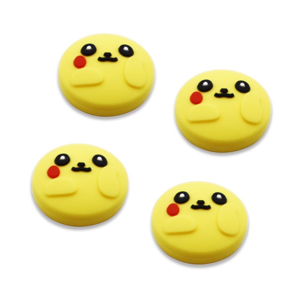 4 Pack Thumb Grip Caps for Nintendo Switch/OLED/Switch Lite, Joycon Thumb Grip, Cute Accessories for Nintendo Switch Lite Joystick Caps, NS Games Joy Con Thumb Grips - Yellow