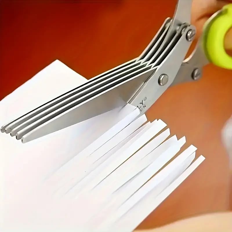 Innov2u 5-Layered Forged Stainless Steel Kitchen Scissors, Ultra-Sharp Herb Shredder,
