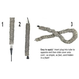 Moss Linen Lamp Cord Cover 9 Ft Long Dark Grey Taupe