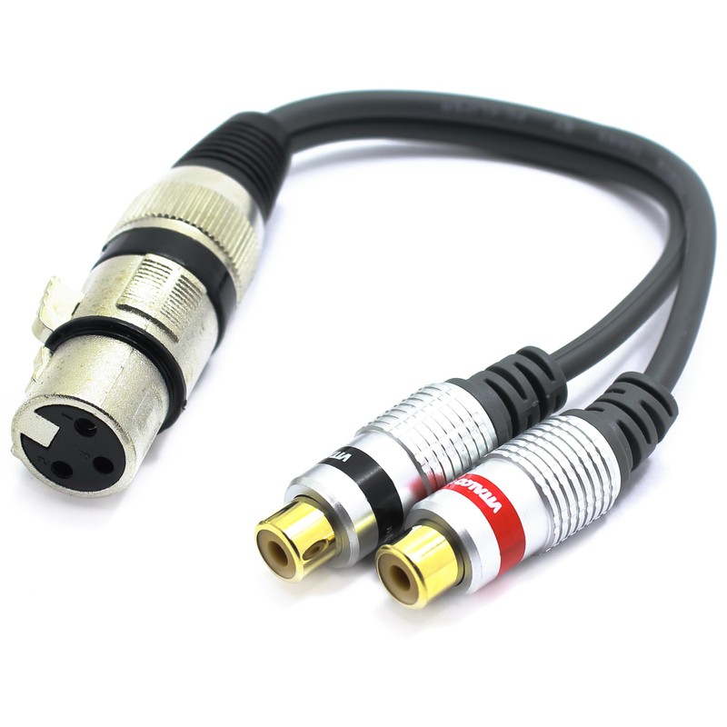 VITALCO XLR Female to 2x RCA Female Adapter 3 PIN