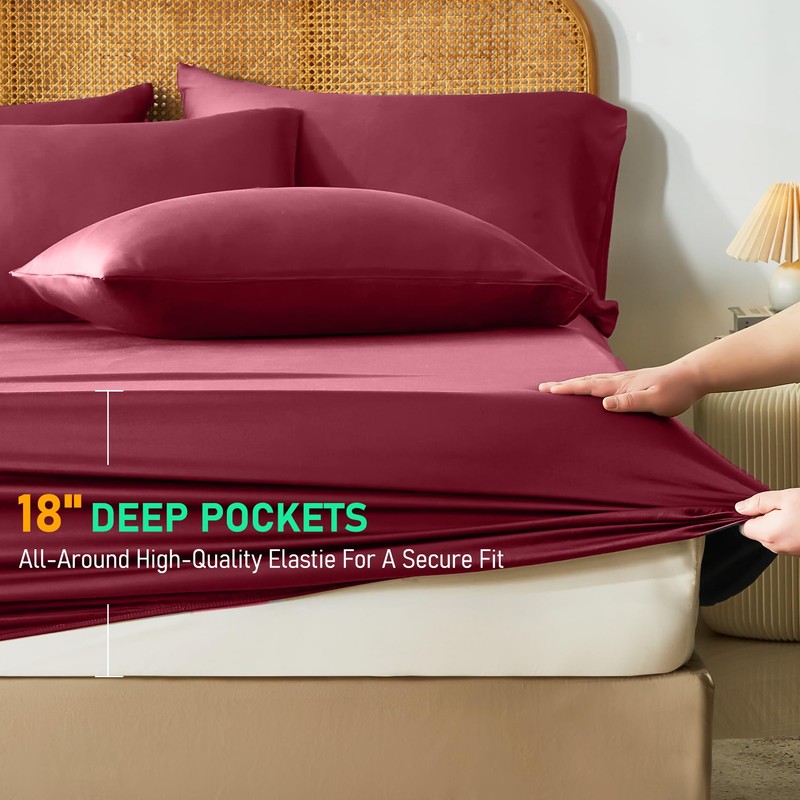EcoBedsoNight 100% Viscose Derived from Bamboo Sheets Queen Size, Soft