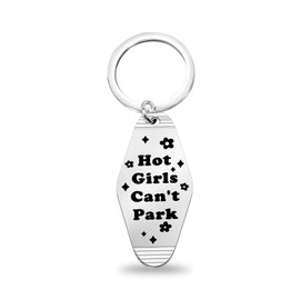 CENWA Hot Girl Bad Driver Motel Keychain Funny Keychain Gift For Teens New Car Gift (can’t park K EU)