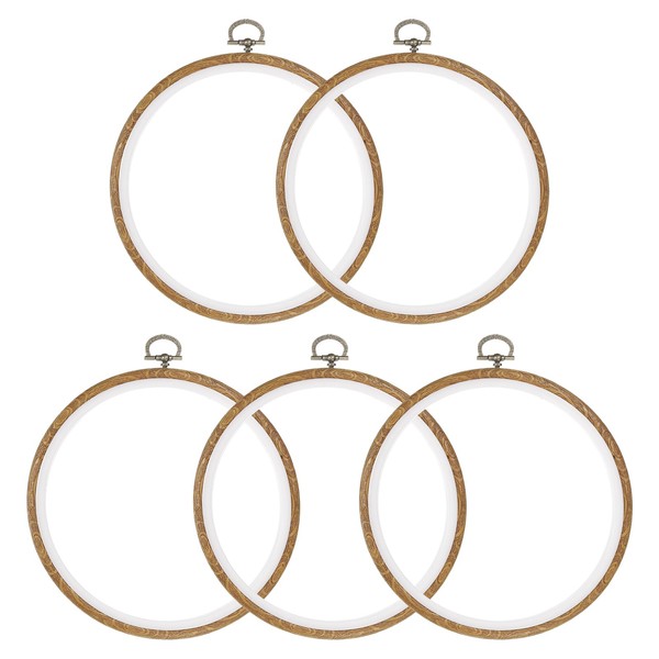 YOKIVE 5 Pcs Embroidery Hoops Frame, 16cm Round Cross Stitch