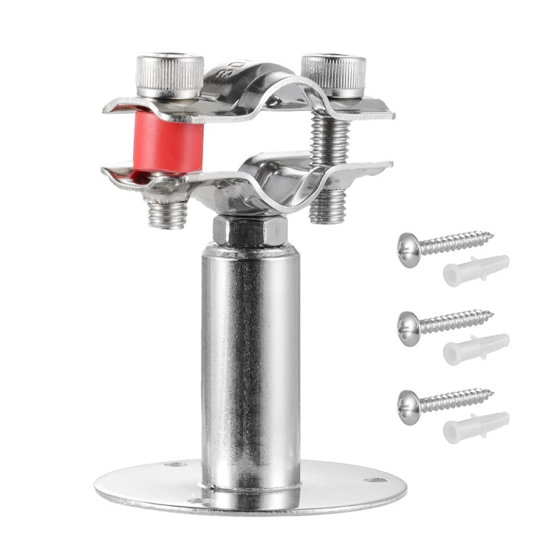 USAMILY 2pcs Adjustable Stainless Steel Pipe Bracket Clamp, Wall Mount
