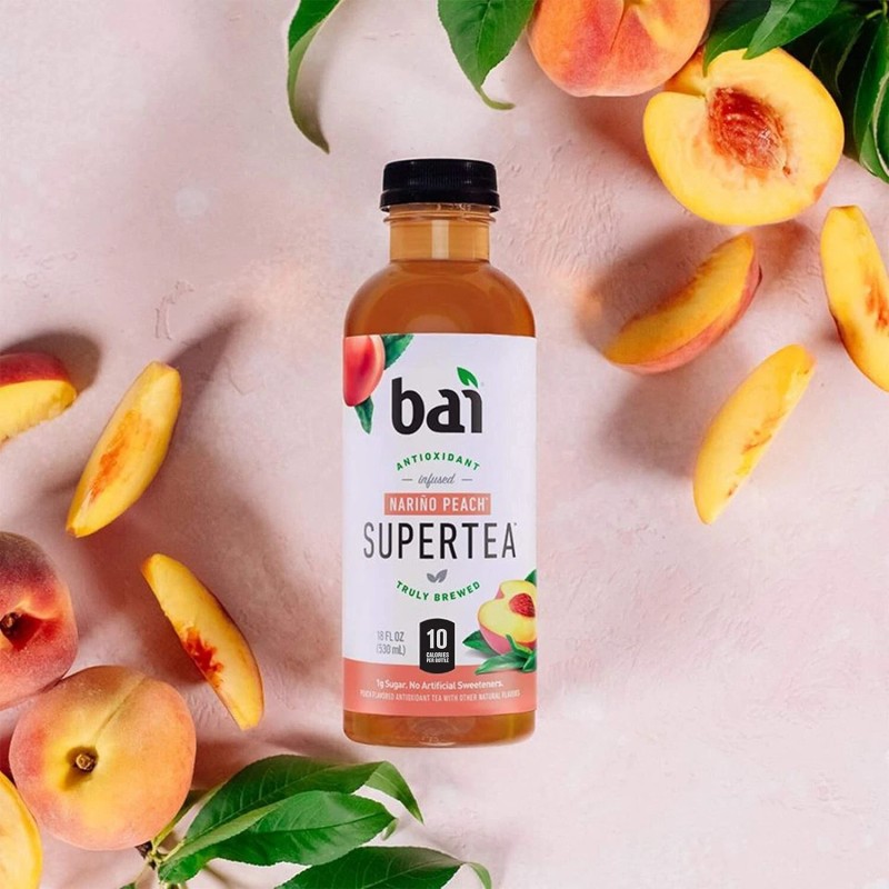 Bai Iced Tea, Narino Peach, Antioxidant Infused Supertea, 18 Fl