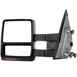 Aintier Tow Mirror Driver's side suitable for 2007-2014 For Ford For F150 Pickup Truck with Power Adjusted Heated Turn Signal Light Black HousingTowing Mirror
