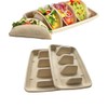 Ebonee Disposable Taco Holders with 3 Dividers, Paper Taco Plates