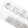 HNUIX Crystal White Nail Rhinestones Kit Flatback Crystal Clear Glass