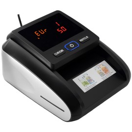 JEVX Counterfeit Money Detector and Counter Automatic Give Ticket in Any Position for Commercial Use, 5 Detection Systems for High Security for Euro Money
