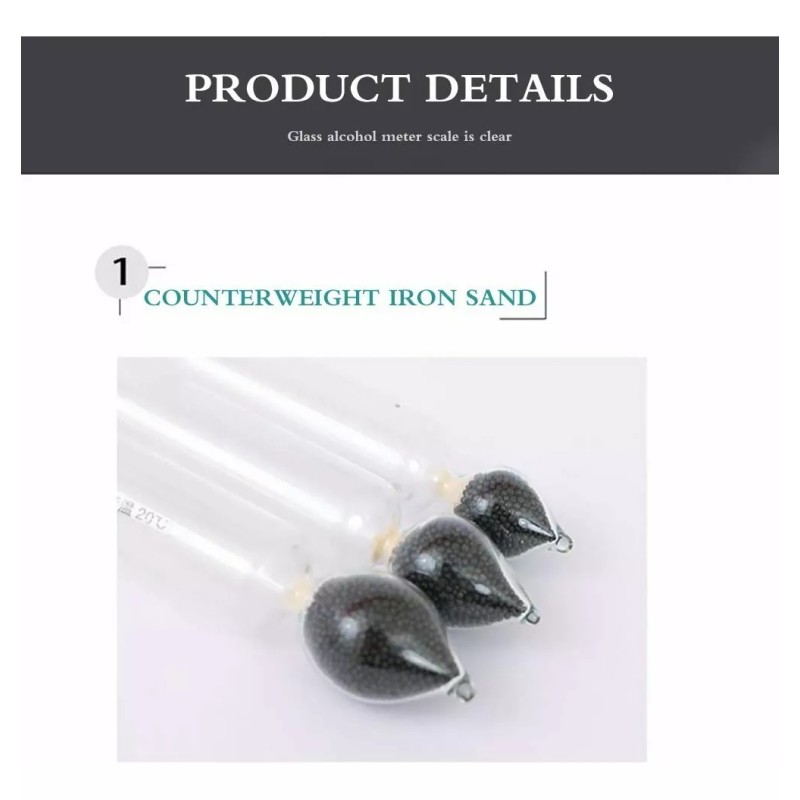 Meiso 3pcs Medidor De 0-100% Alcoholímetro Mide En Destilado