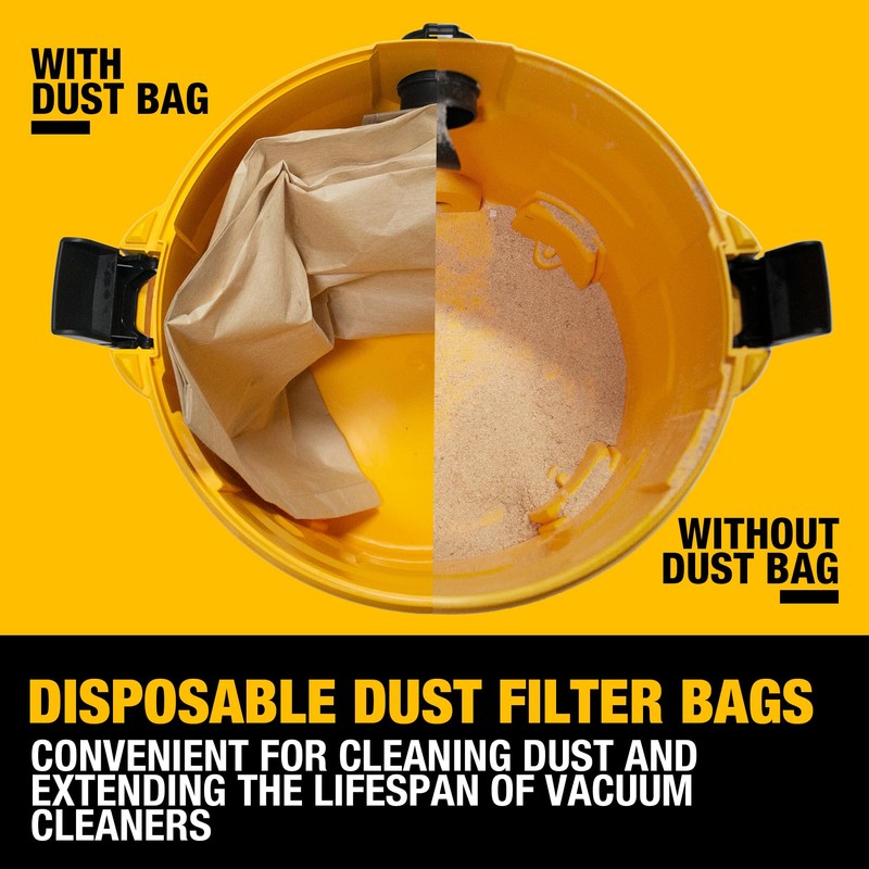3 Pack DEWALT Dust Bag DXVA19-4102, for 12-16 Gallon Wet/Dry