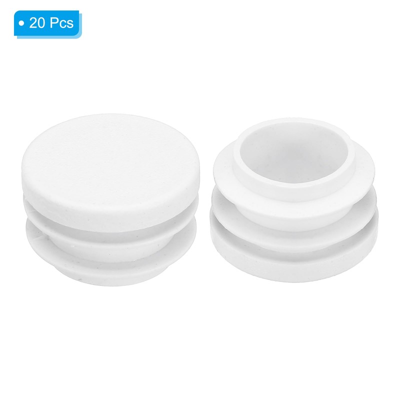 PATIKIL 1-1/8" Plastic Tubing End Caps, 20Pcs Round Hole Plug