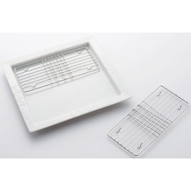 Kuriyama K-1291 Square Dish Separate, White, 9.3 x 9.8 x 0.8 inches (23.5 x 25 x 2 cm)