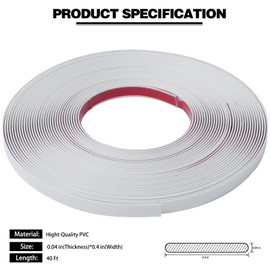 JSIWOTH 40 Ft Peel and Stick Trim, Black Waterproof Molding Trim for Walls Edges, Borders, Window Frames, Backsplash Tiles, Flexible and Self Adhesive Trim