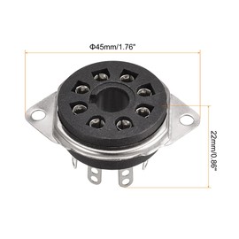 sourcing map 8 Pins Tube Base Plastic Vacuum Tube Protective Tube Pin Base Tin Plate Suitable for KT88 6SL7 Tube